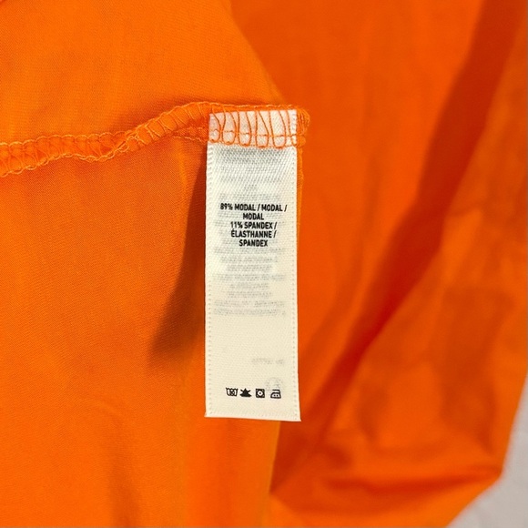 KHY Sheer Boatneck Asymmetrical Modal Jersey Midi Dress in Orange Size XXS NEW - Picture 8 of 8